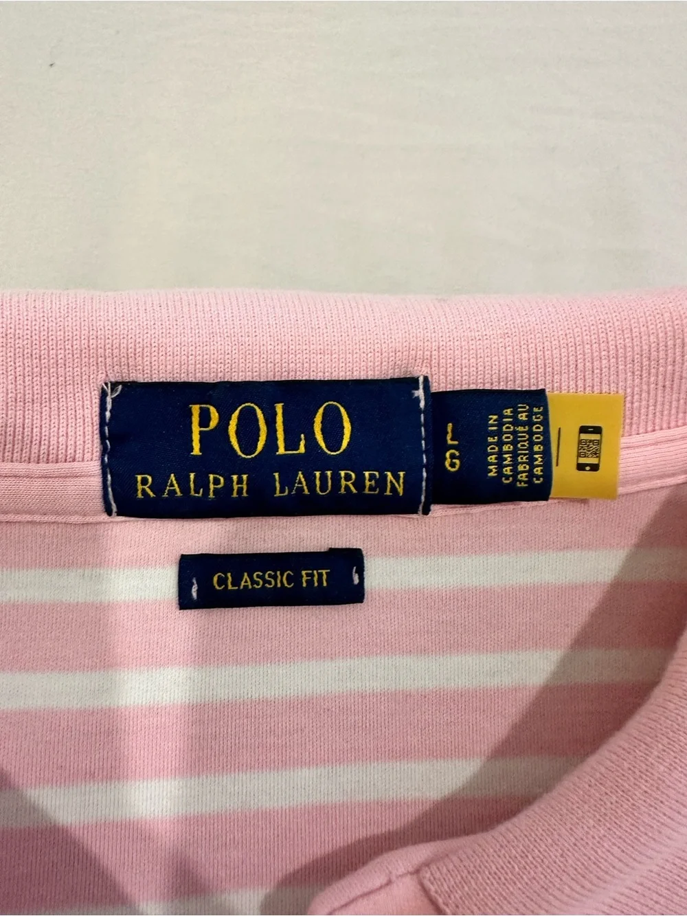 Ralph Lauren Light Pink & White Striped Polo